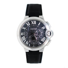 Cartier Stainless steel Ballon Bleu Black Dial Chronograph automatic Wristwatch