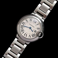 Cartier Stainless Steel Ballon Bleu De 28mm Quartz 3009 with Cartier Service Pap