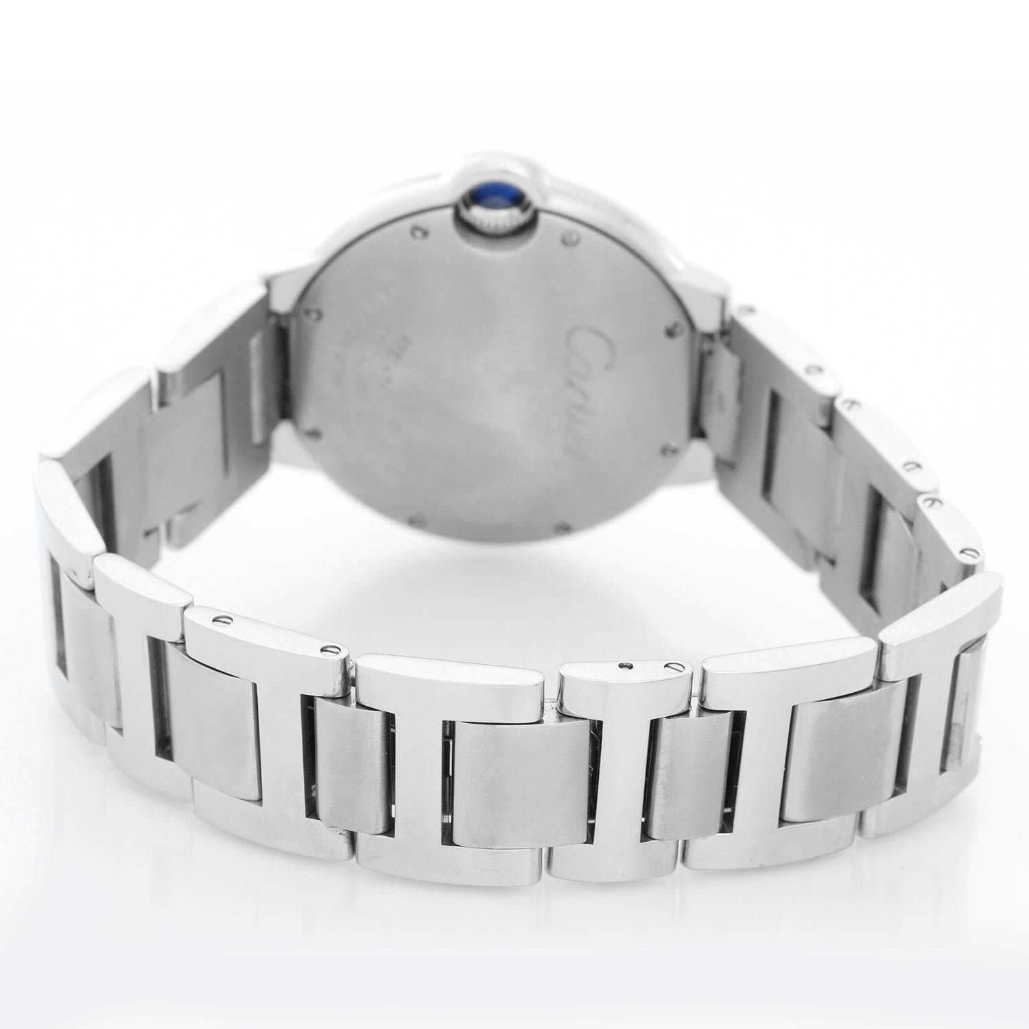 Cartier Stainless Steel Ballon Bleu Midsize Quartz Wristwatch   In Excellent Condition In Dallas, TX