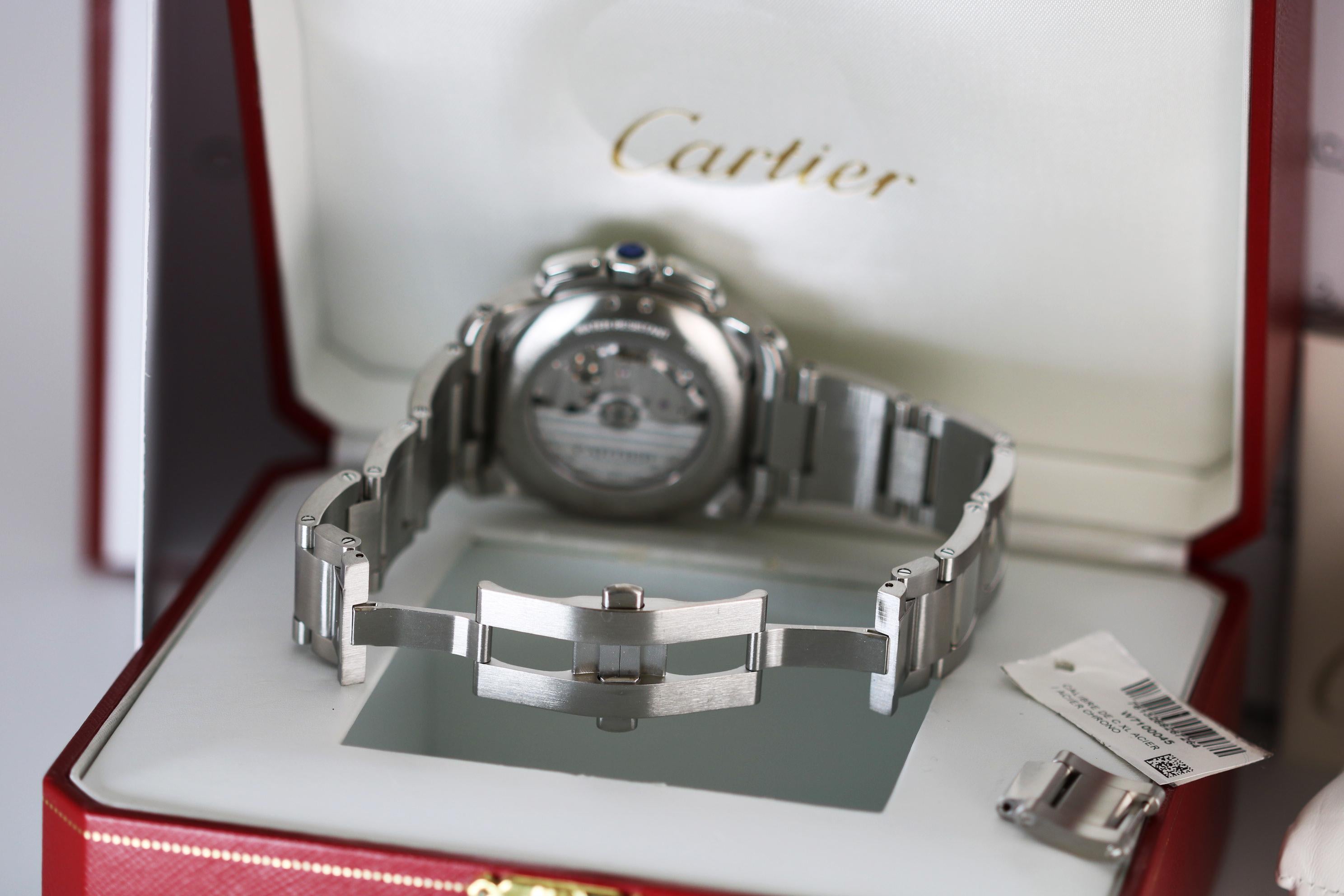 Men's Cartier Stainless Steel Calibre de Cartier Chronograph Ref W7100045, circa 2010