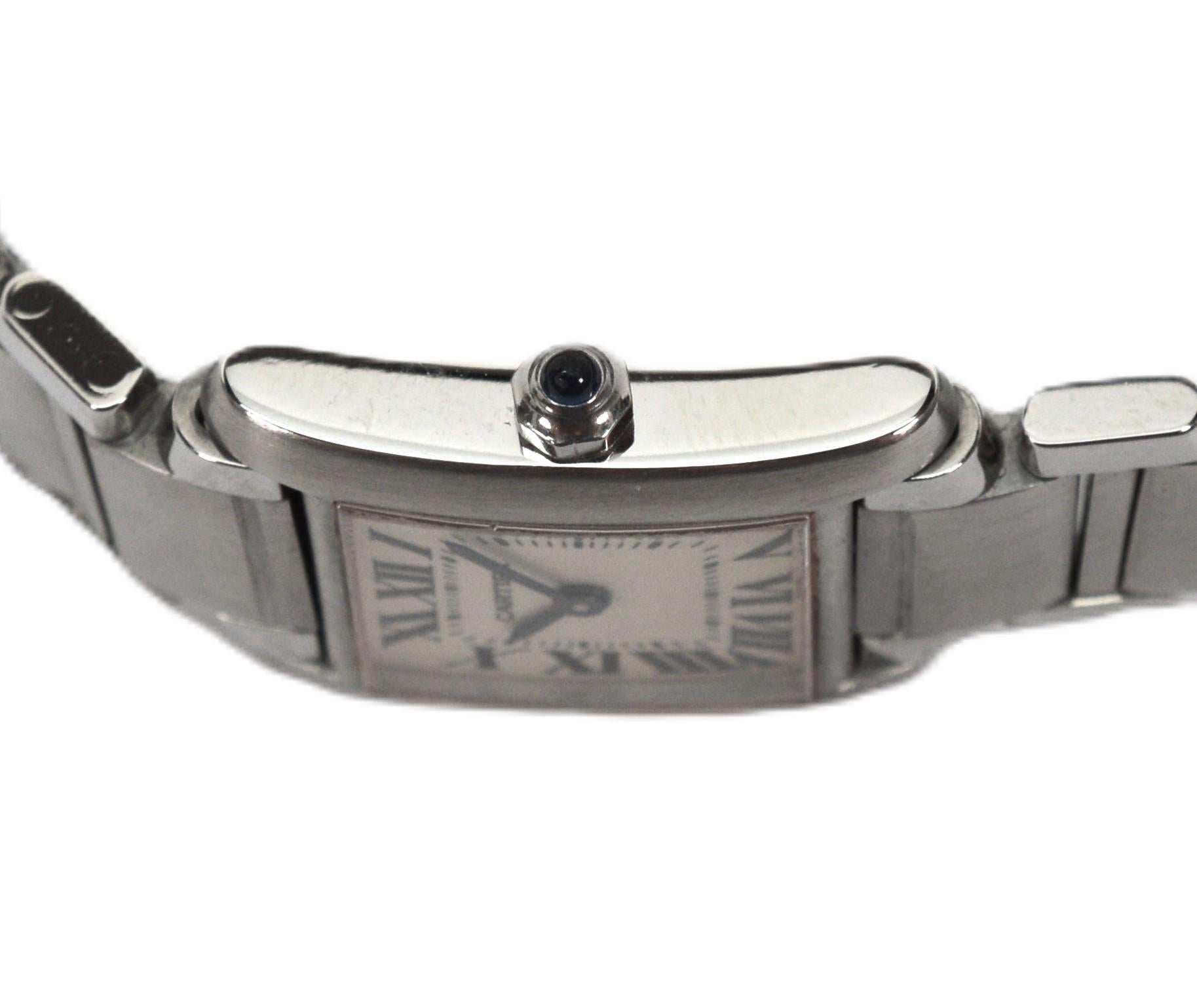 Cartier Stainless Steel Classic Tank Francaise Wrist Watch 2300 1