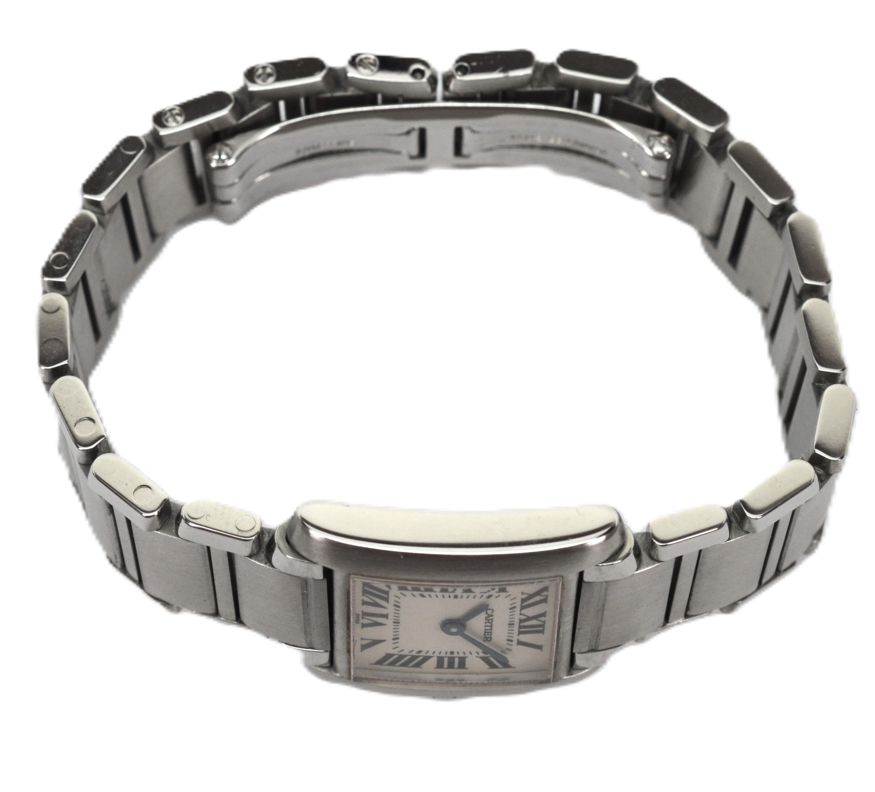 Cartier Stainless Steel Classic Tank Francaise Wrist Watch 2300 2