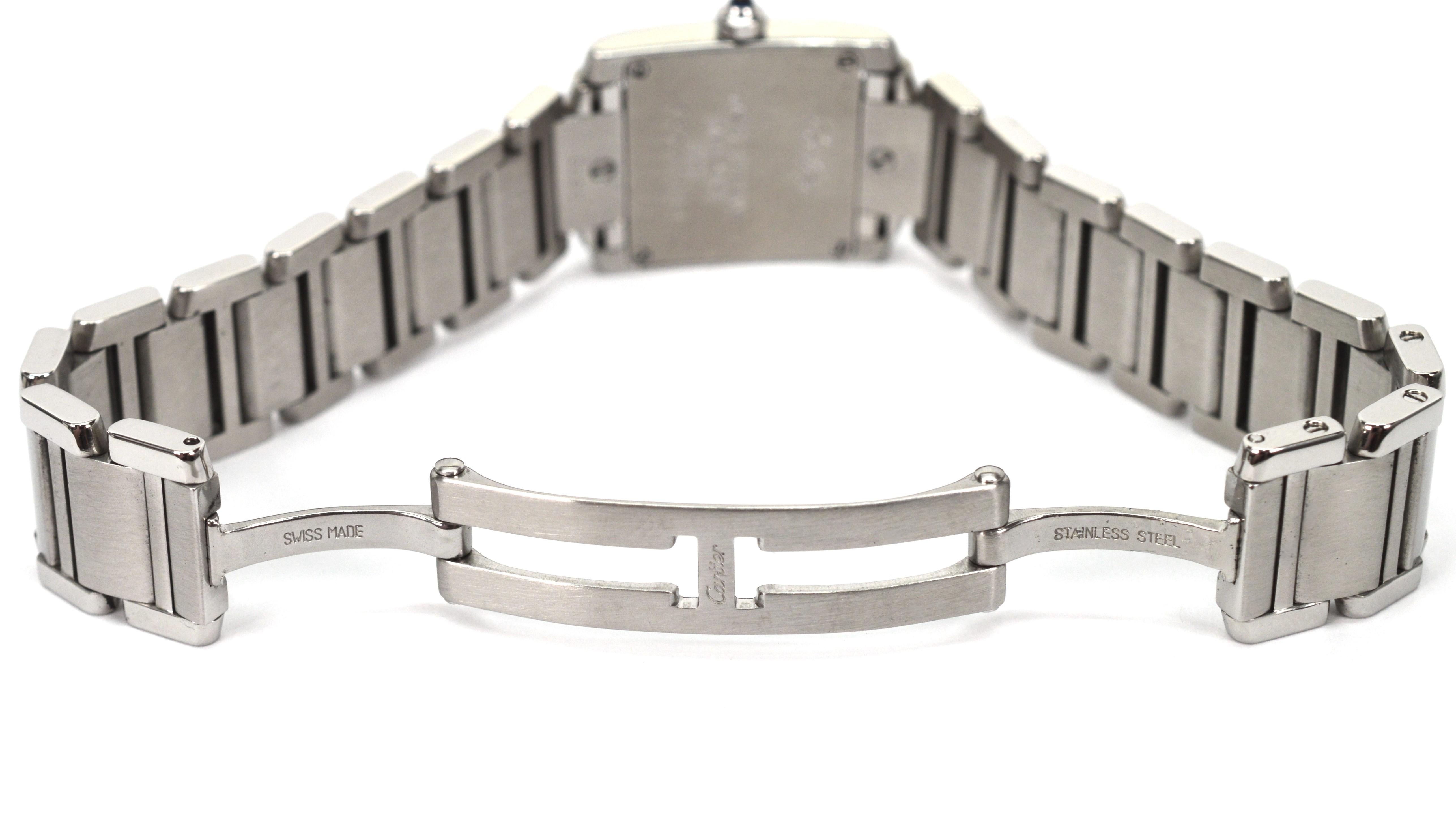 Cartier Stainless Steel Classic Tank Francaise Wrist Watch 2300 3