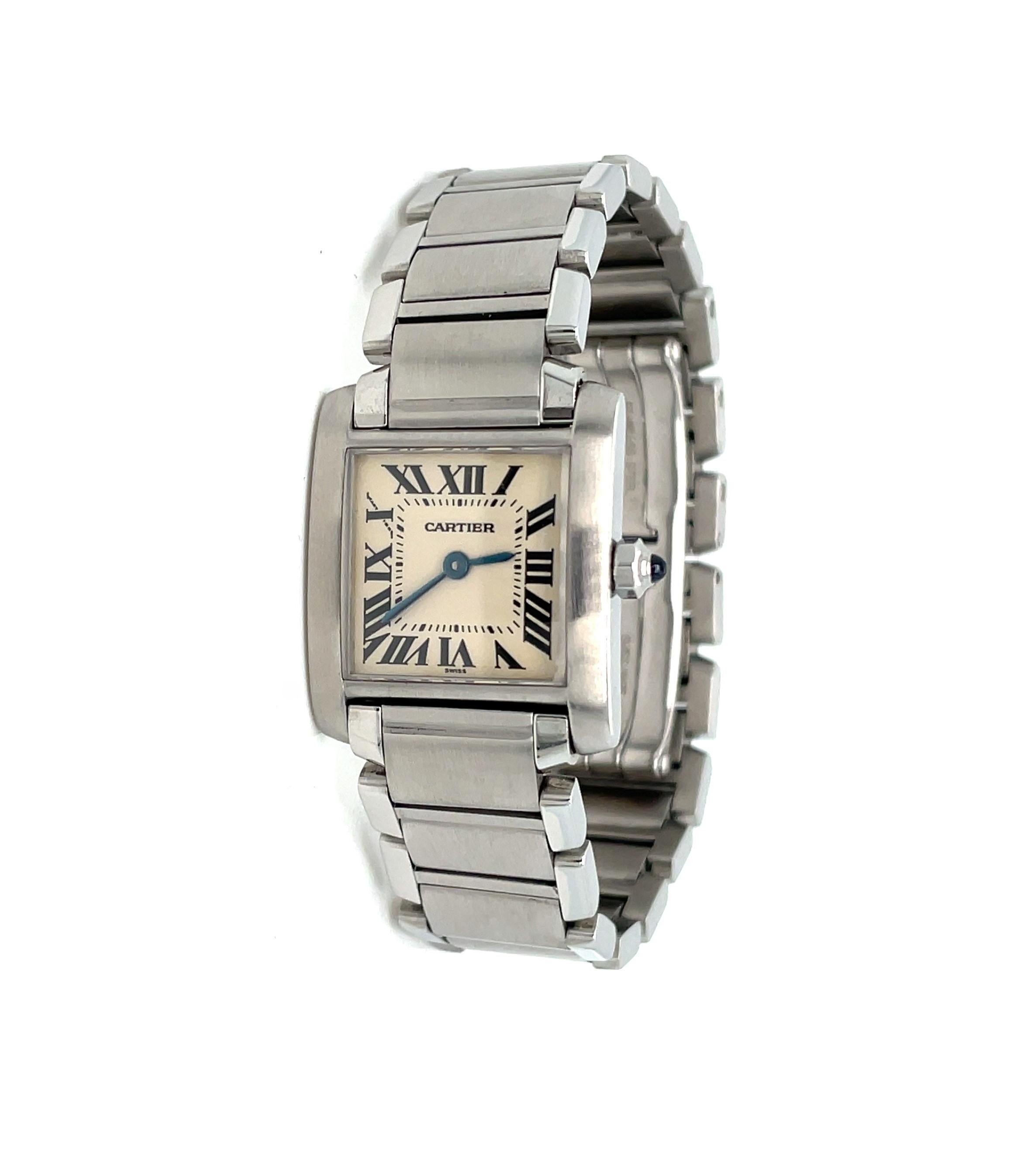 Cartier Stainless Steel Classic Tank Francaise Wrist Watch 2300 4