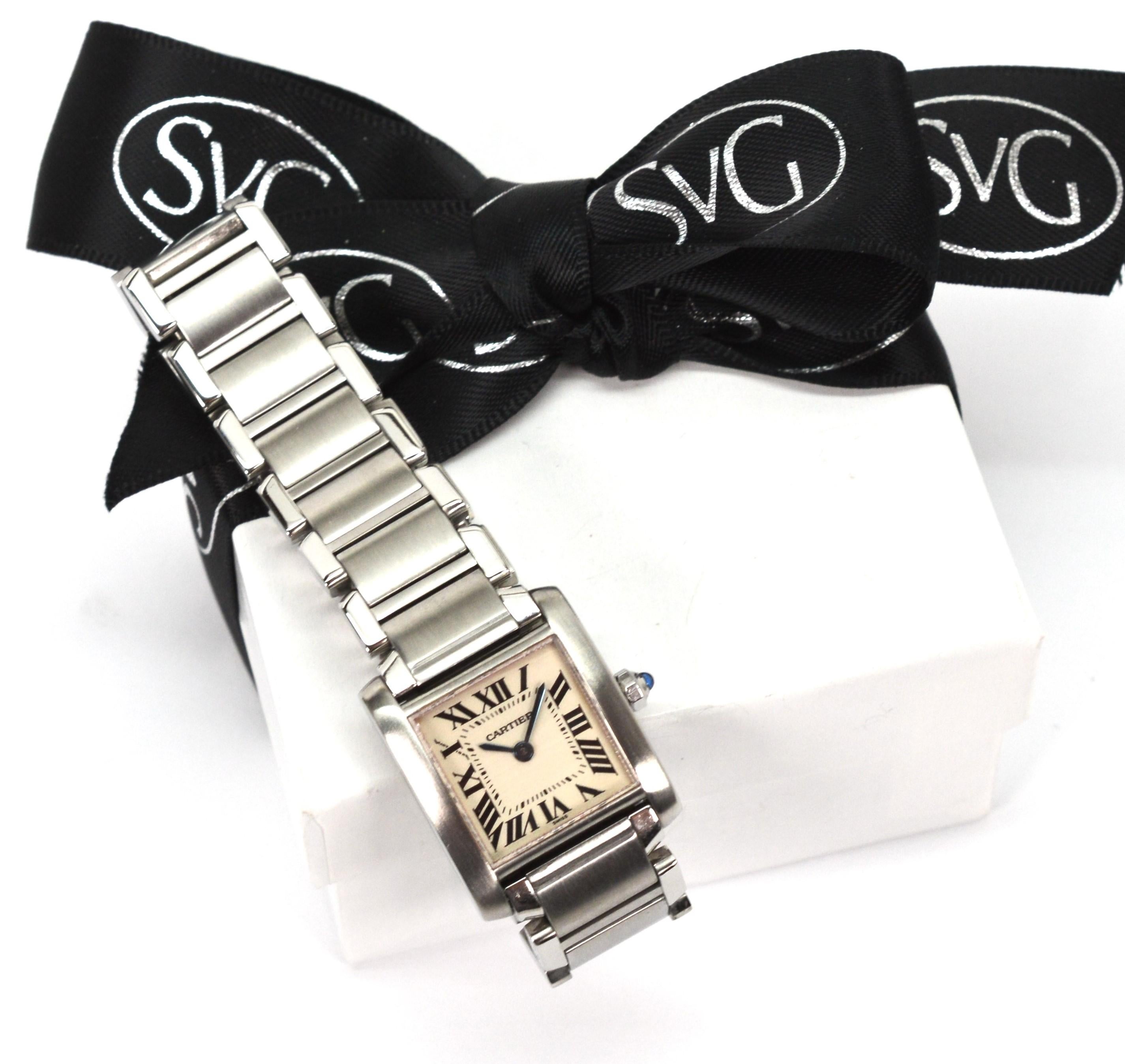 Cartier Stainless Steel Classic Tank Francaise Wrist Watch 2300 5