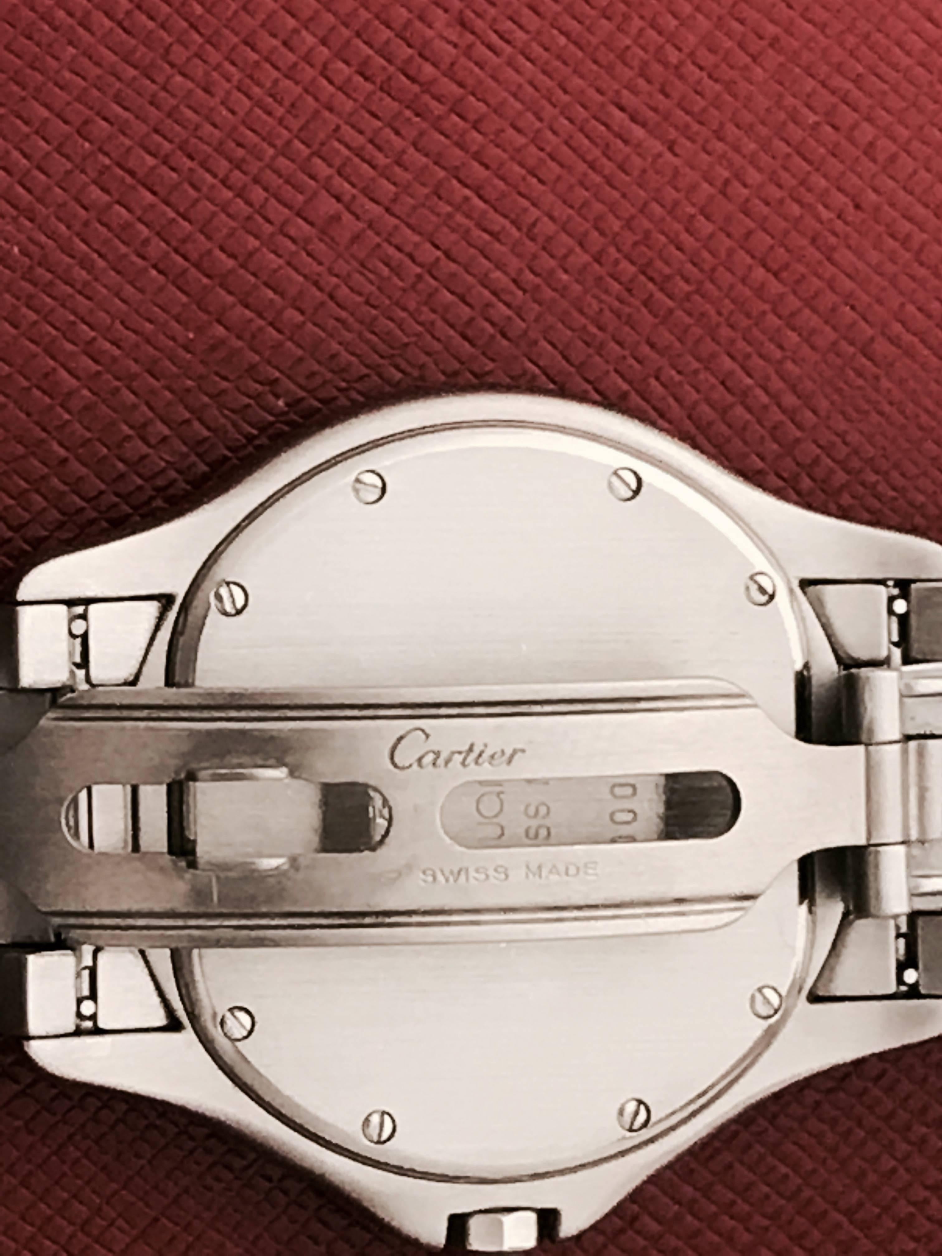 Cartier Stainless Steel Cougar Midsize Quartz Wristwatch For Sale 1