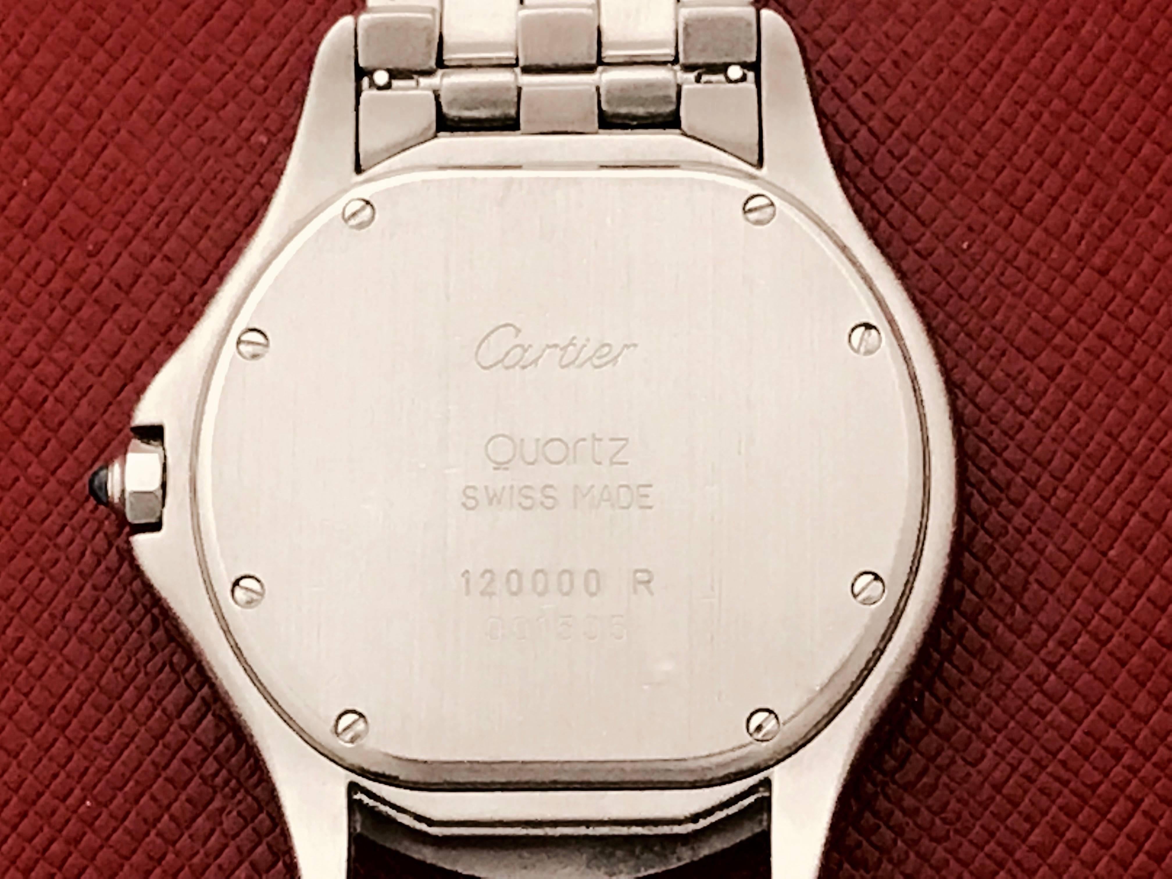 Cartier Stainless Steel Cougar Midsize Quartz Wristwatch For Sale 2