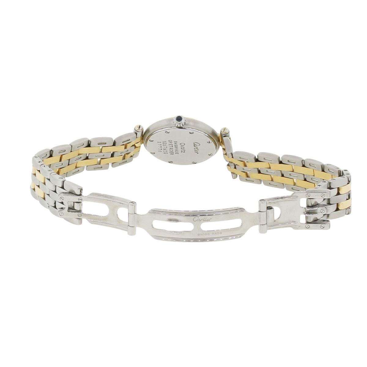 Women's or Men's Cartier Stainless steel Cougar Vendome Quartz Wristwatch Ref 17736 