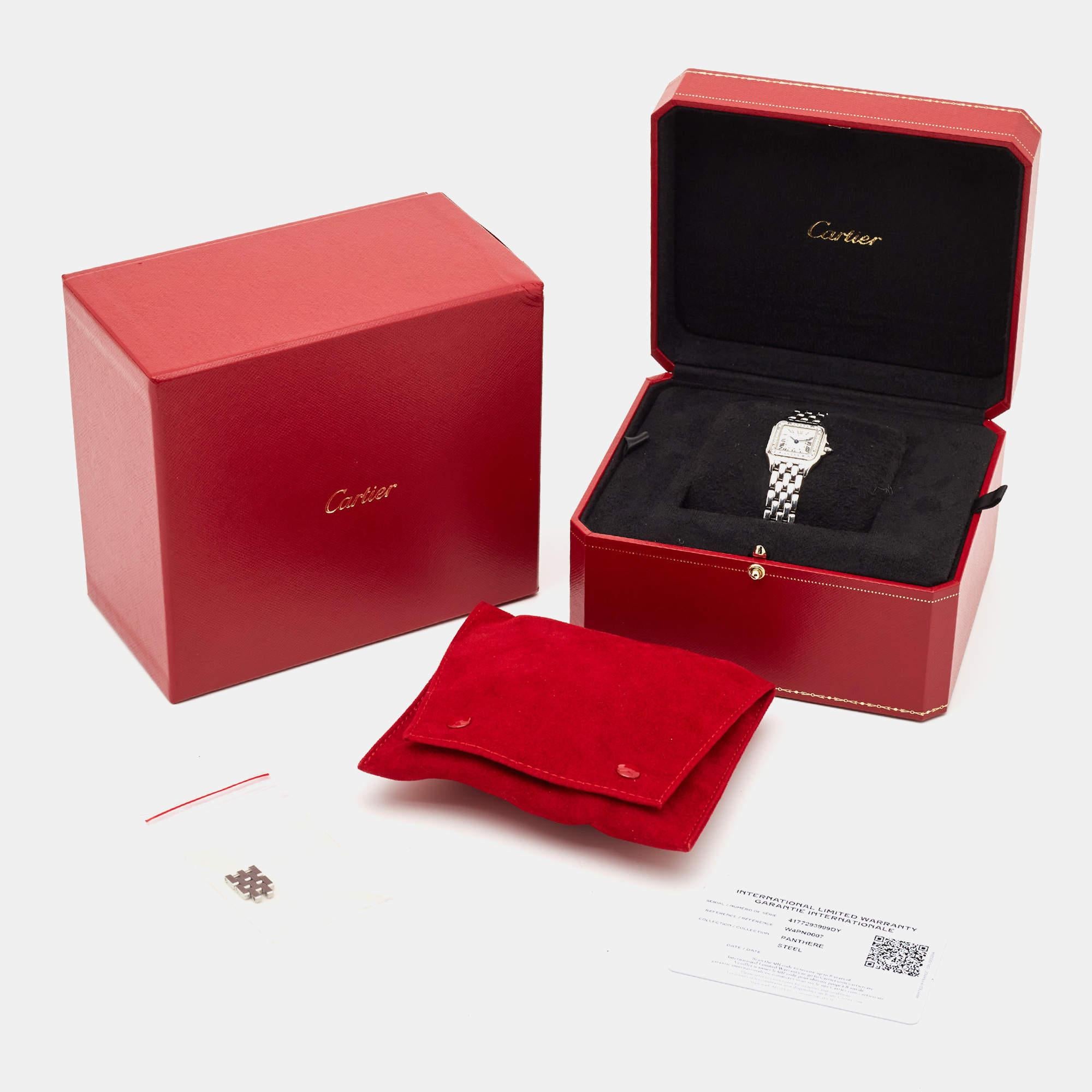 Cartier Stainless Steel Diamond Panthère W4PN0007 Women's Wristwatch 22 mm 6