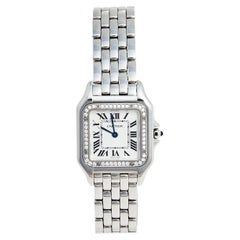 Cartier Stainless Steel Diamond Panthere W4PN0008 Women's Wristwatch 27 mm