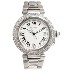 Cartier Stainless Steel Diamond Pasha Automatic Wristwatch