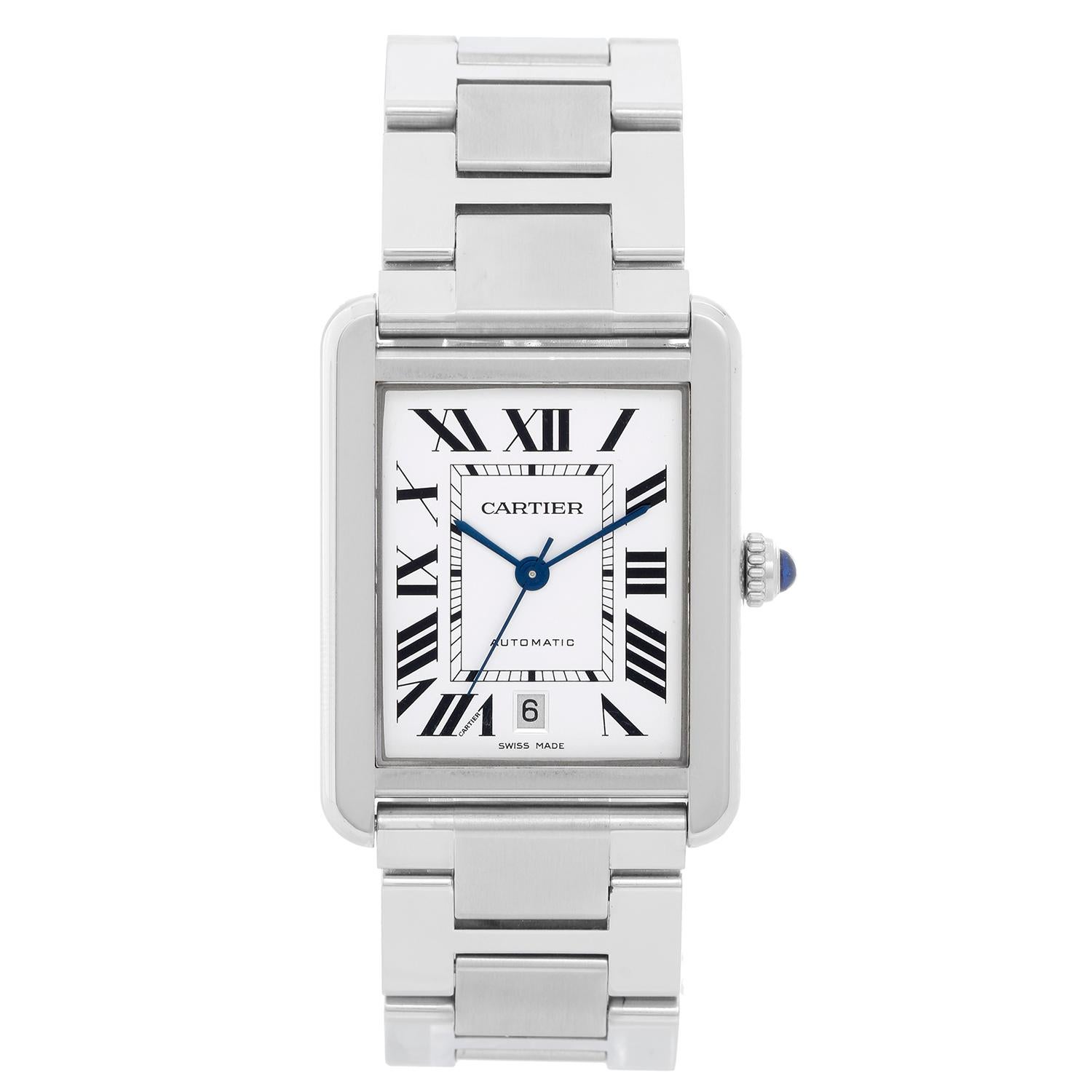 Cartier Stainless Steel Extra Large Tank Solo Automatic Wristwatch  