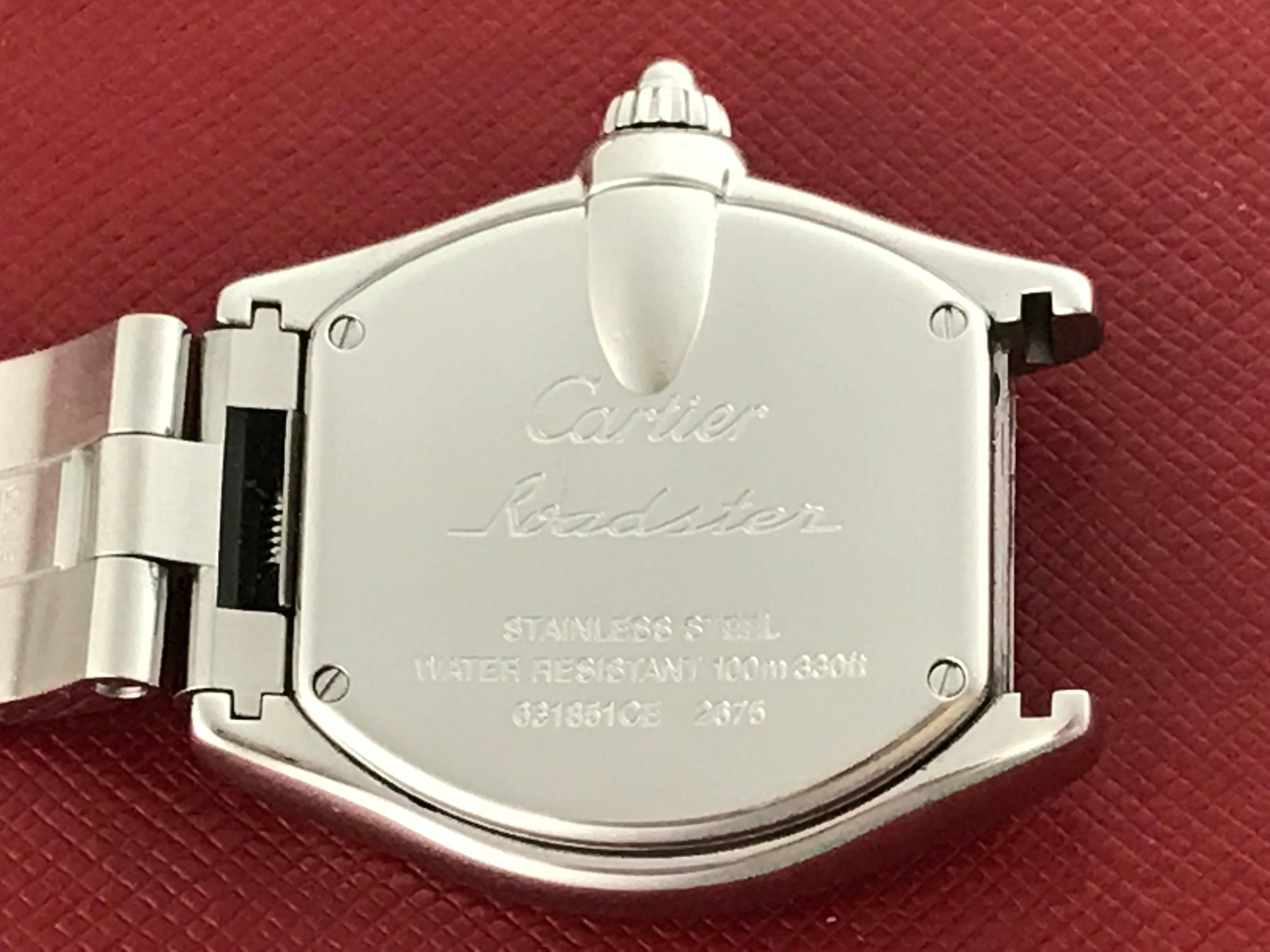 Cartier Ladies Stainless Steel Roadster Quartz Wristwatch Ref W62016V3 2