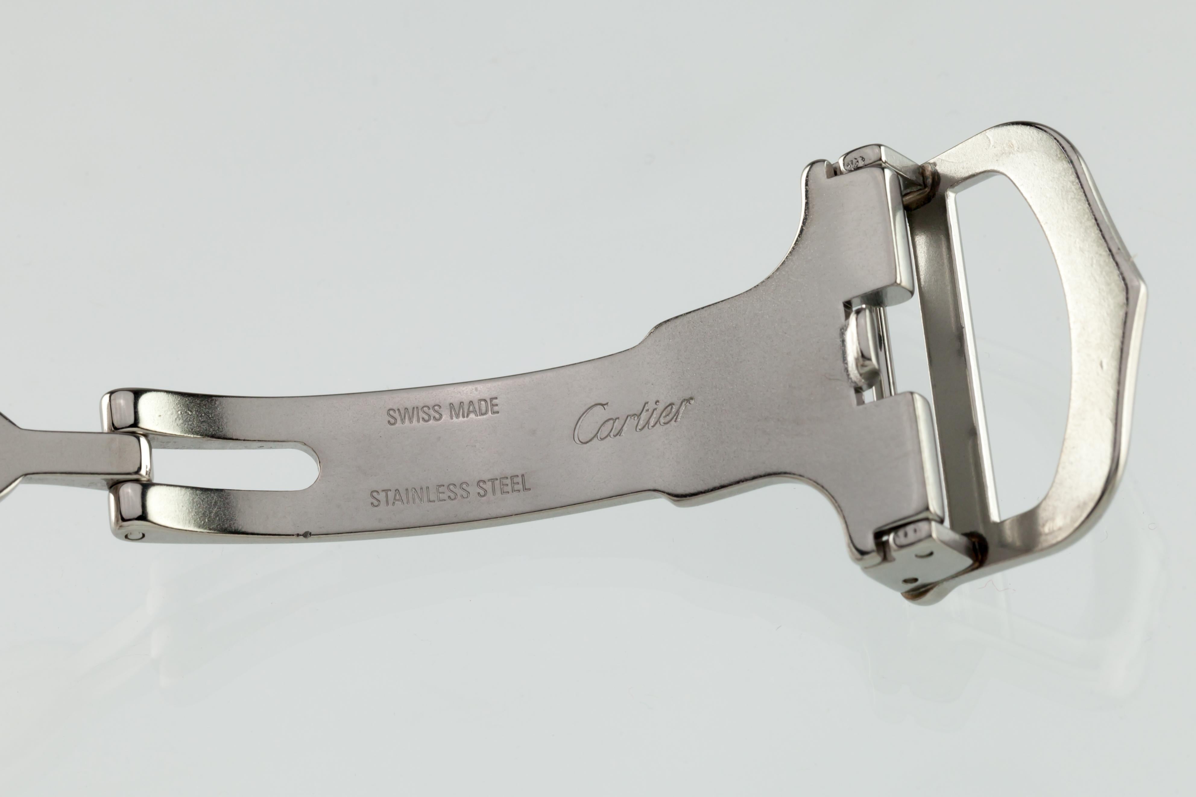 Cartier Stainless Steel Men's Reversible Basculante Quartz Watch 2522 For Sale 2