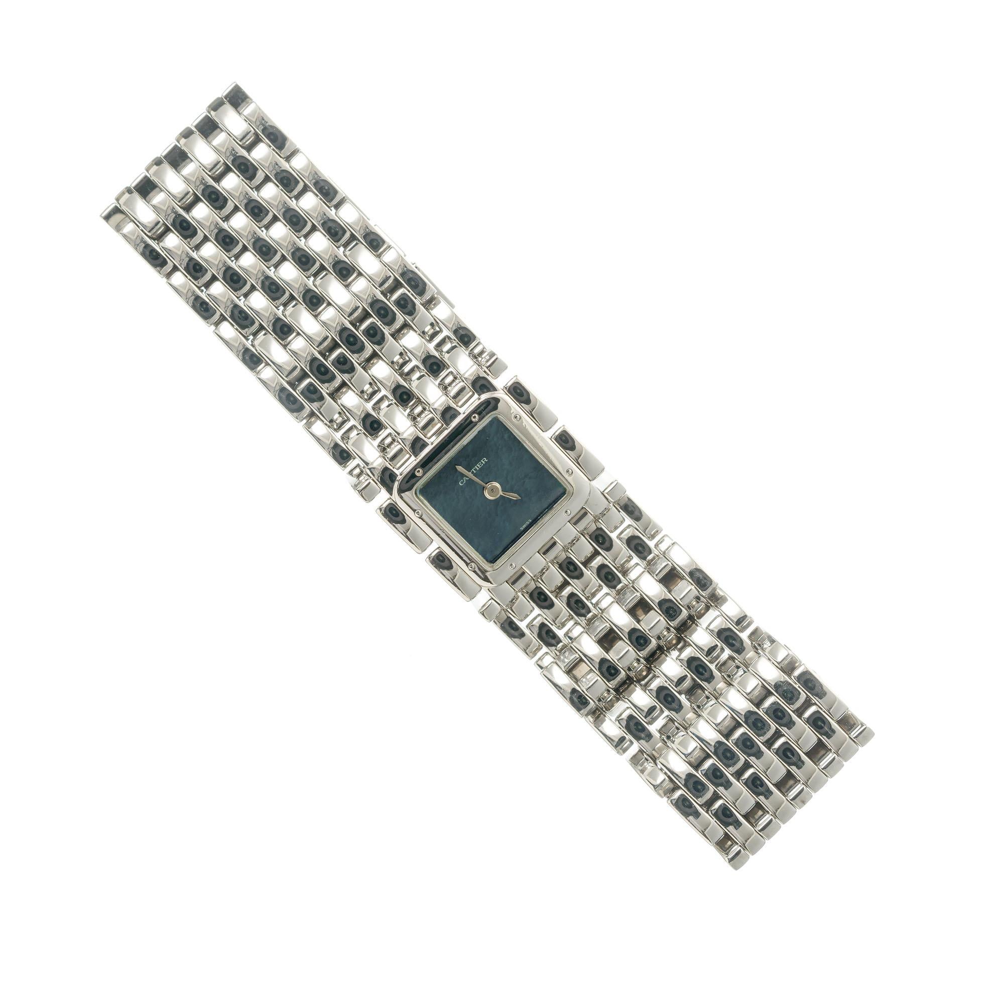 Women's Cartier Stainless Steel Mother of Pearl Ladies Wristwatch For Sale