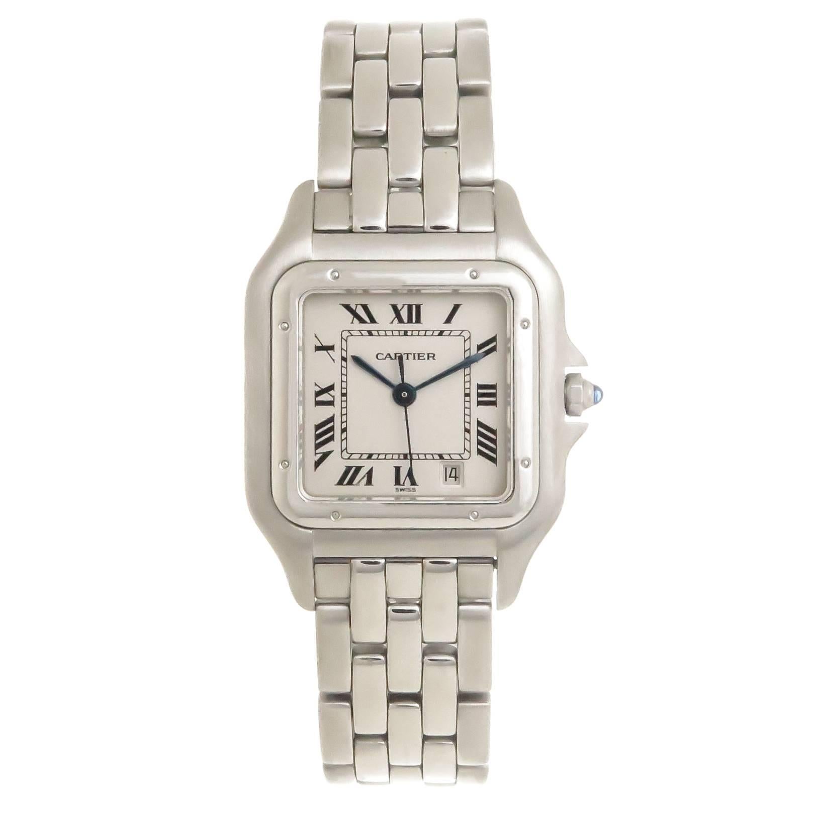 Cartier Stainless Steel Panthere Mid-Size Quartz Wristwatch