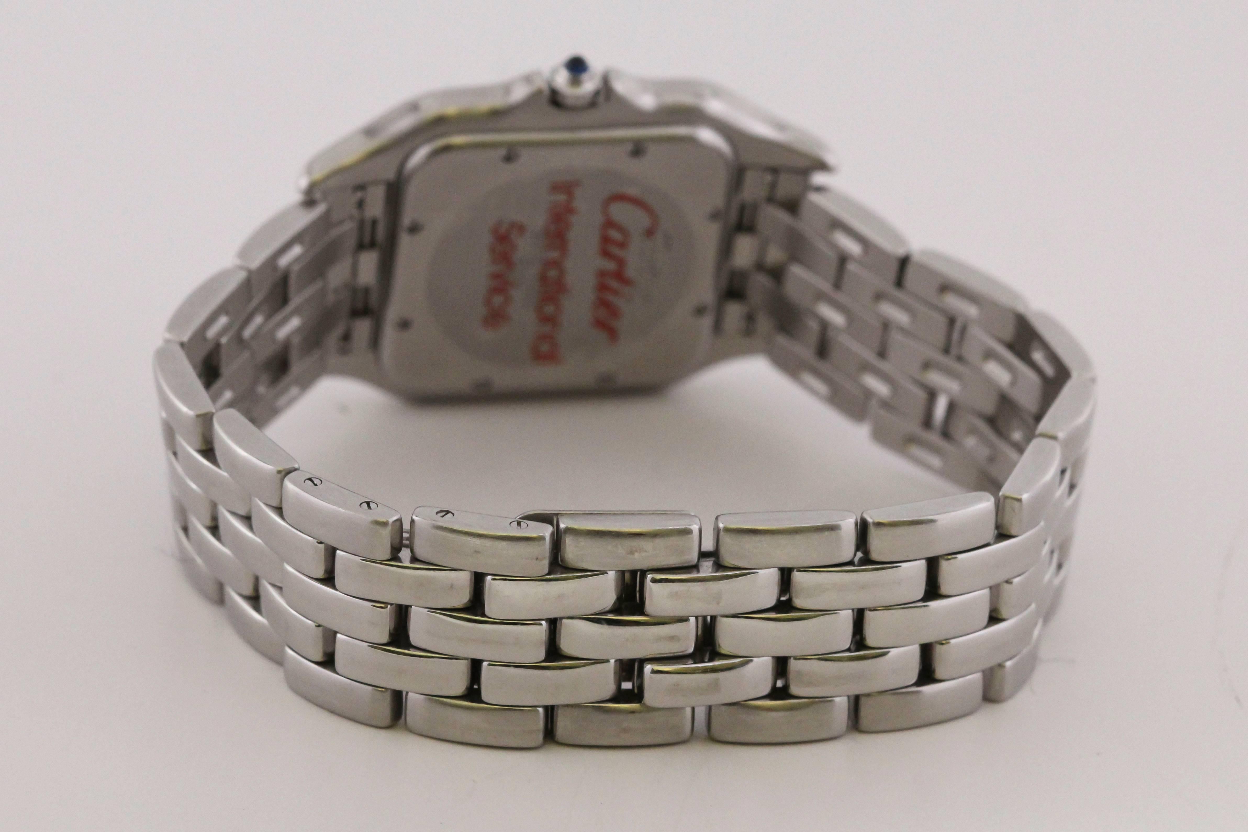 Men's Cartier Stainless Steel Panthere Quartz Wristwatch Ref 1300, circa 1990s