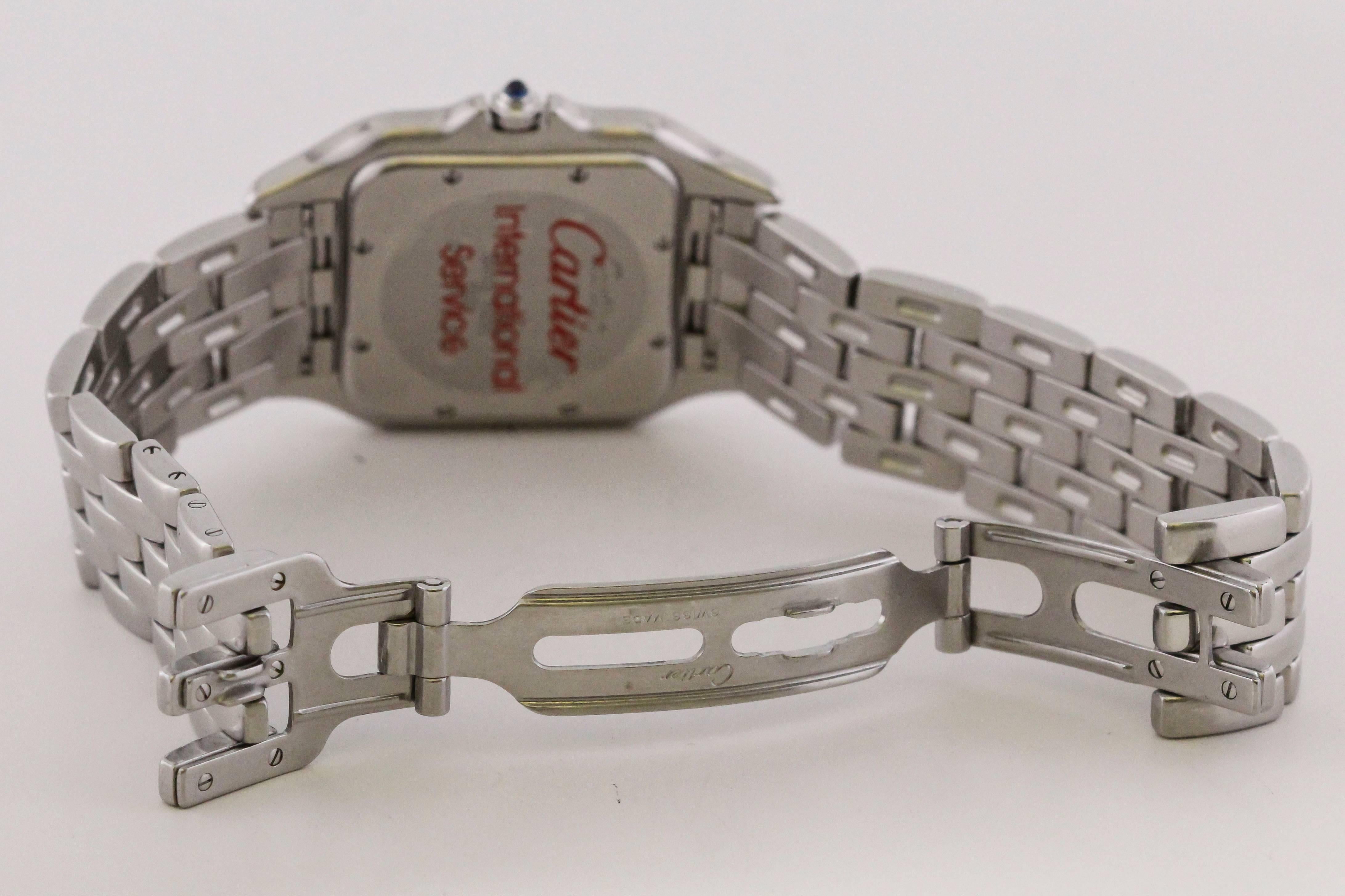 Cartier Stainless Steel Panthere Quartz Wristwatch Ref 1300, circa 1990s 1