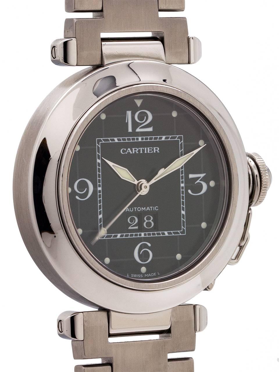 Cartier Stainless Steel Pasha C Big Date wristwatch, circa 2000s In Excellent Condition In West Hollywood, CA