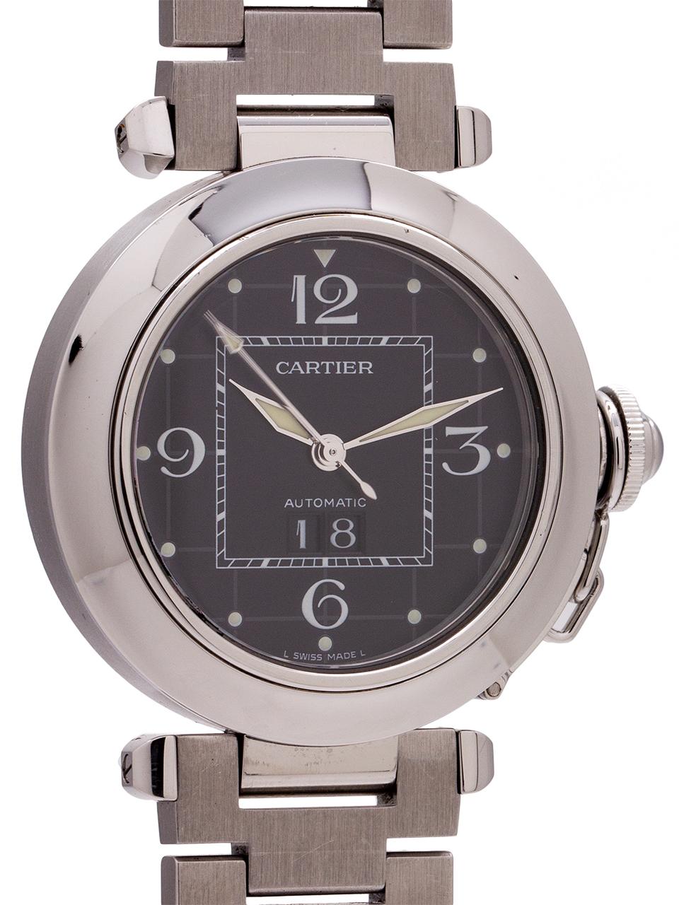 Cartier Stainless Steel Pasha C Big Date wristwatch, circa 2000s  In Excellent Condition In West Hollywood, CA