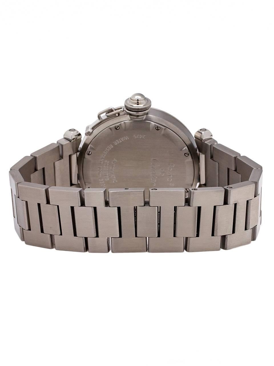 Women's or Men's Cartier Stainless Steel Pasha C Big Date wristwatch, circa 2000s