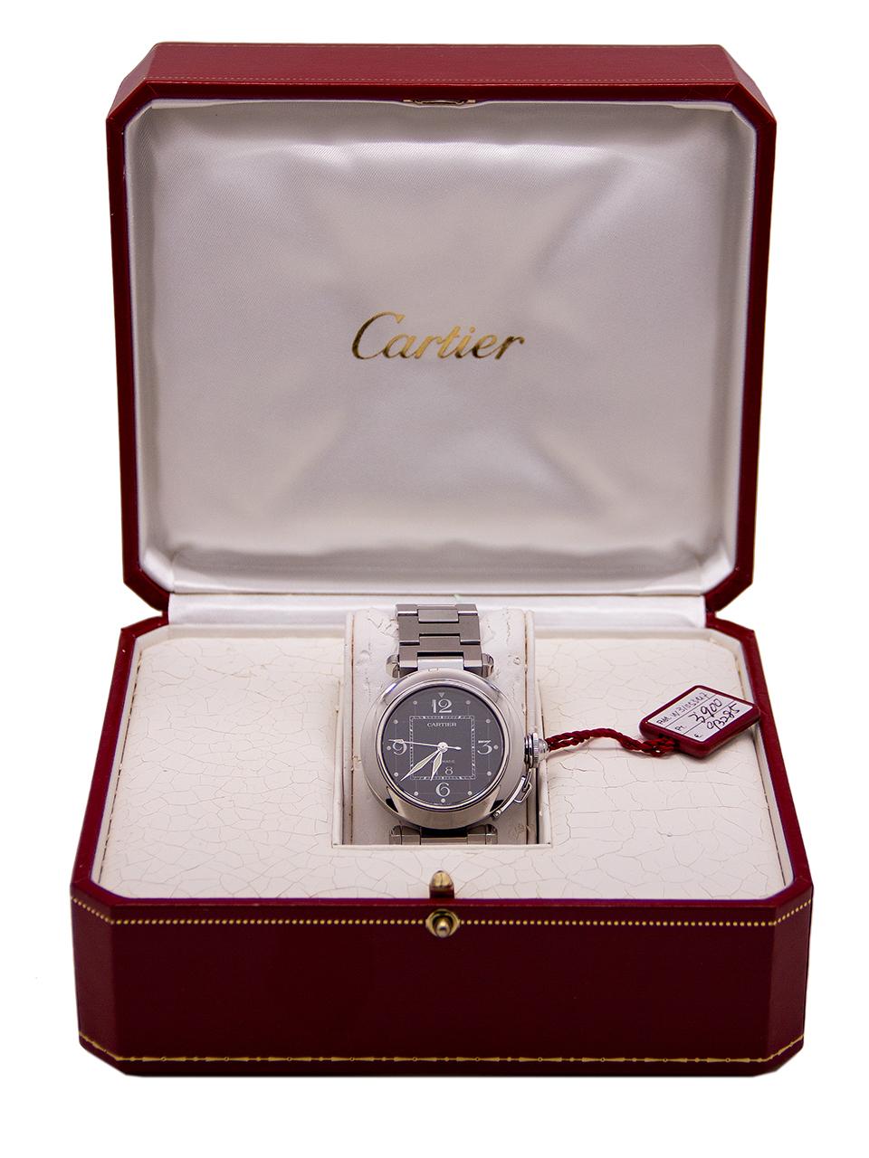 Cartier Stainless Steel Pasha C Big Date wristwatch, circa 2000s  1