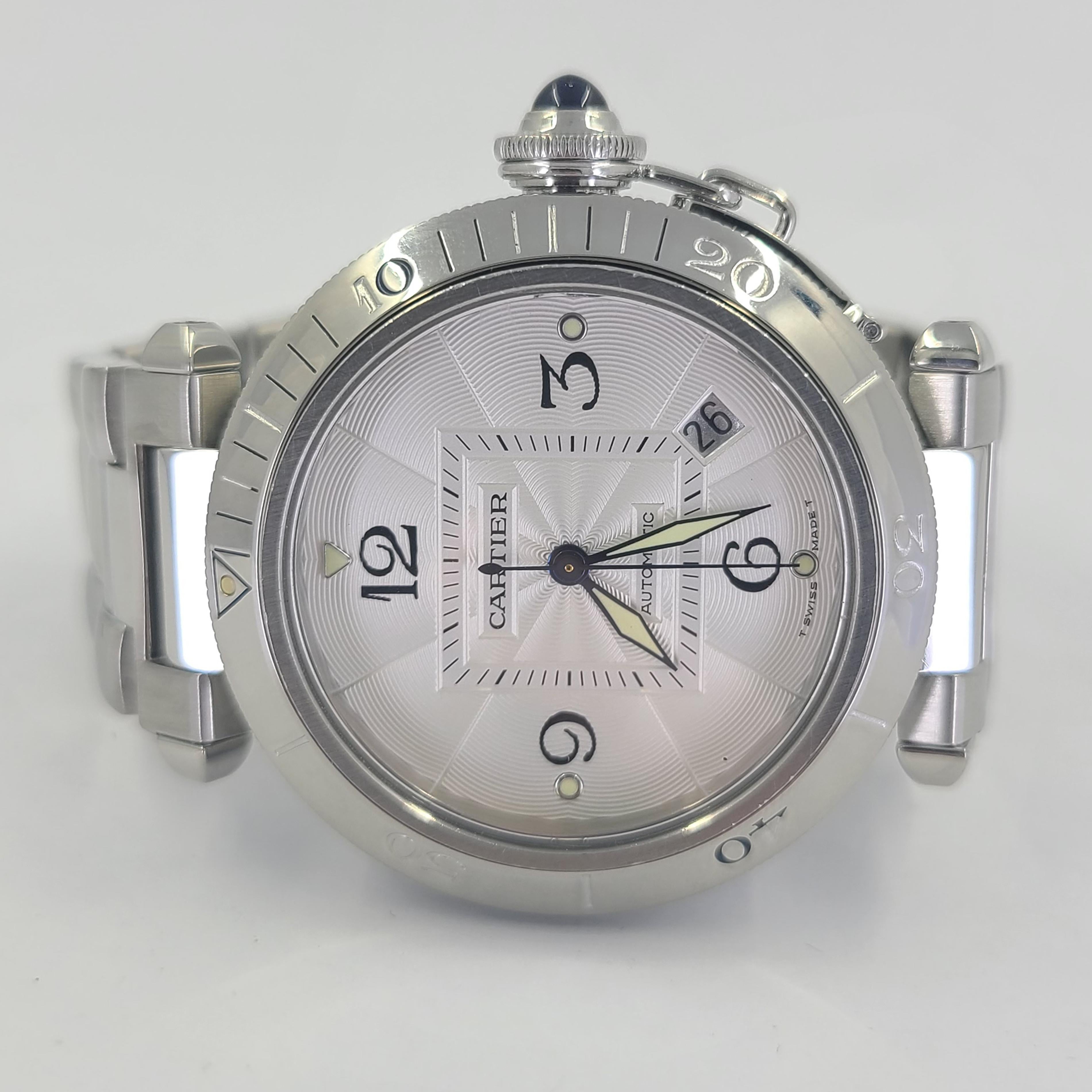 Cartier Stainless Steel Pasha Date Automatic Wristwatch 2