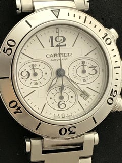 Cartier Stainless Steel Pasha Seatimer Date Automatic Wristwatch