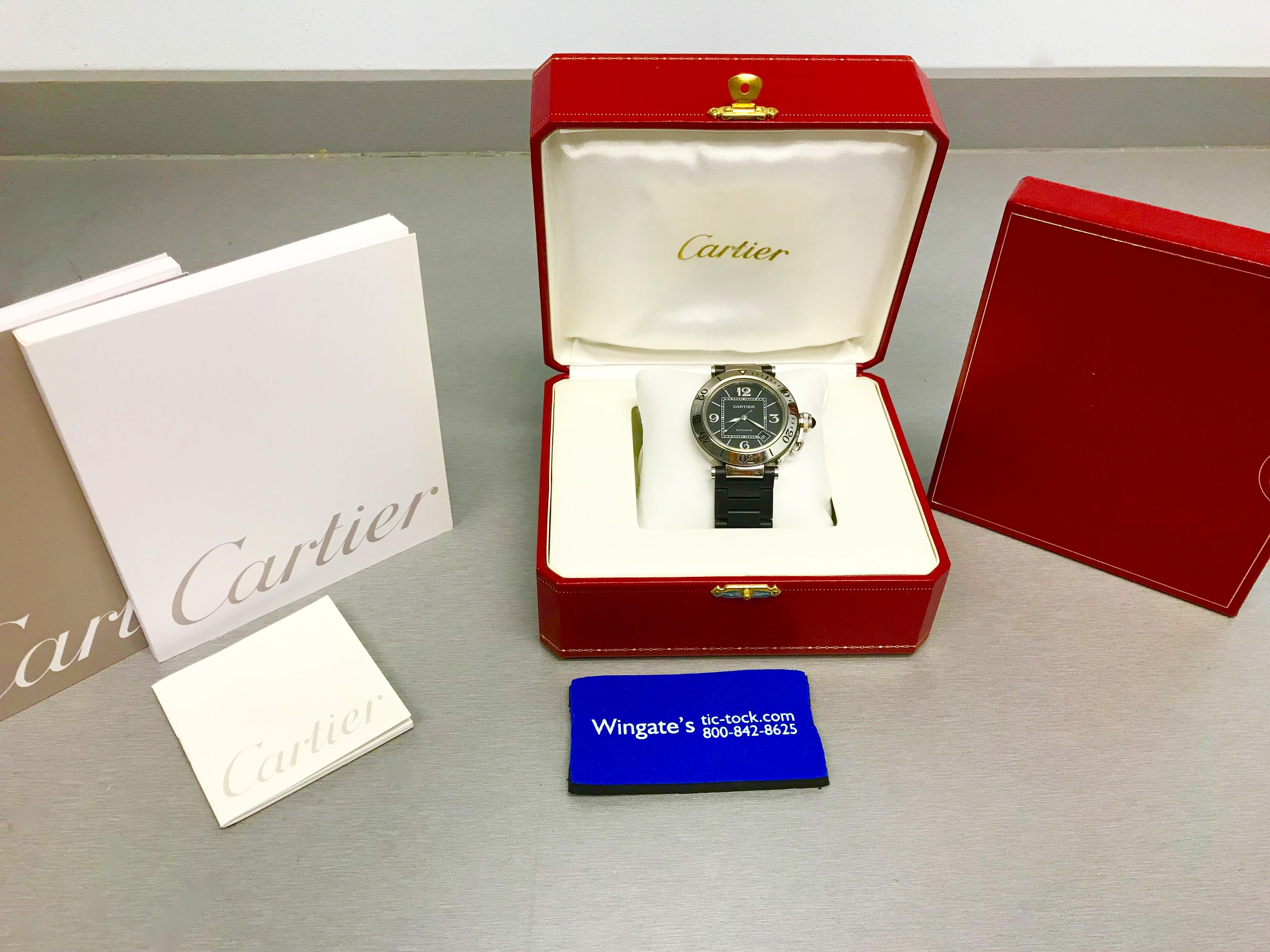 Cartier Stainless Steel Pasha Seatimer Date Automatic Wristwatch  1