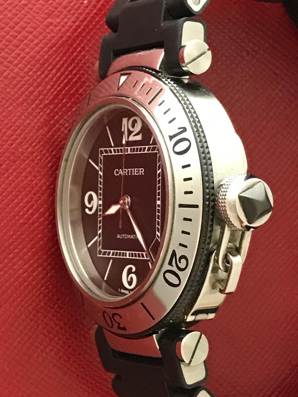 Cartier Stainless Steel Pasha Seatimer Date Automatic Wristwatch  2