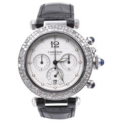 Cartier Stainless Steel Pasha Watch with Custom Diamond Bezel