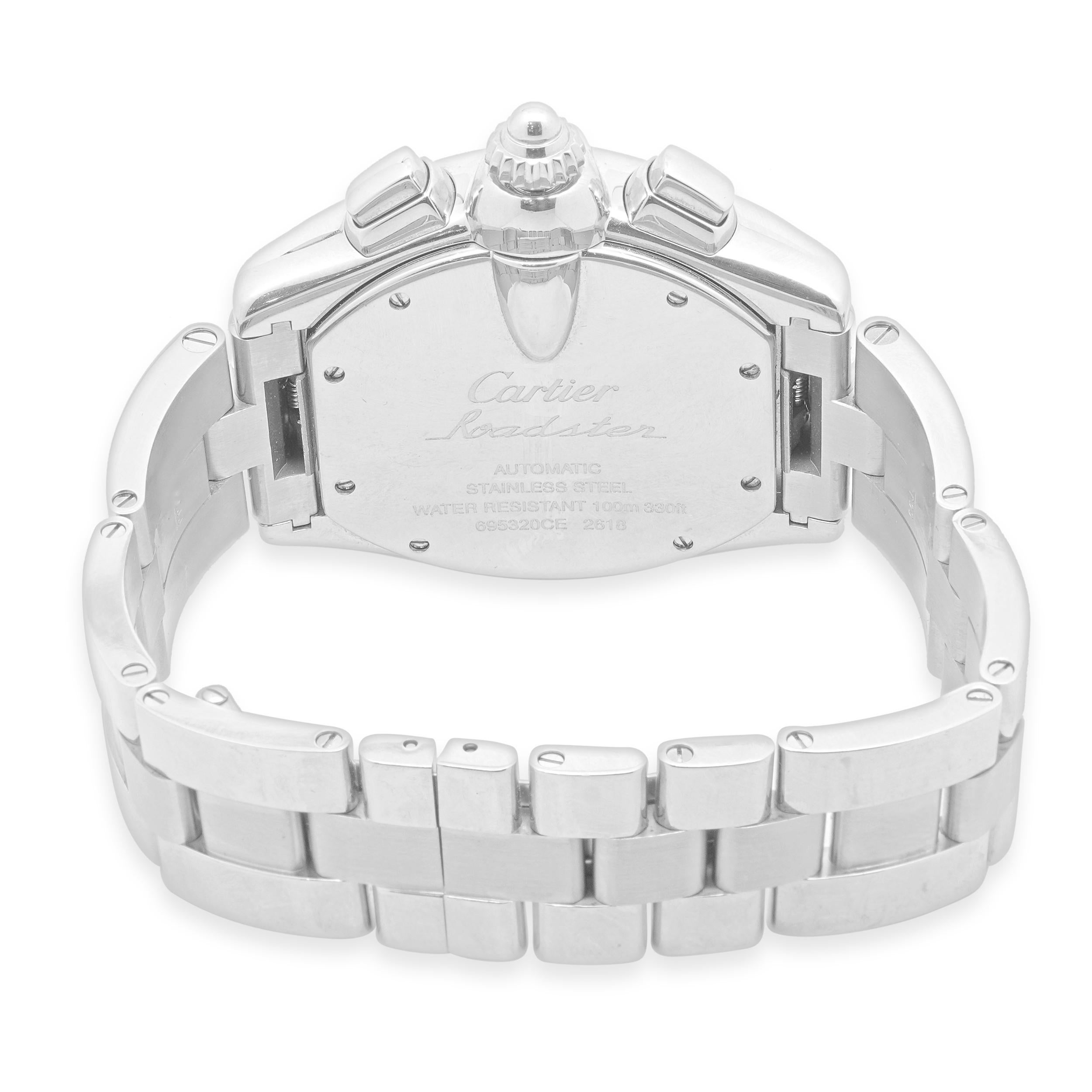 Cartier Edelstahl Roadster Chronograph XL im Zustand „Hervorragend“ in Scottsdale, AZ