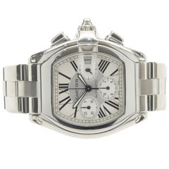 Cartier Roadster XL chronographe en acier inoxydable
