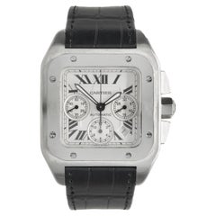 Cartier Montre chronographe Santos 100 XL en acier inoxydable