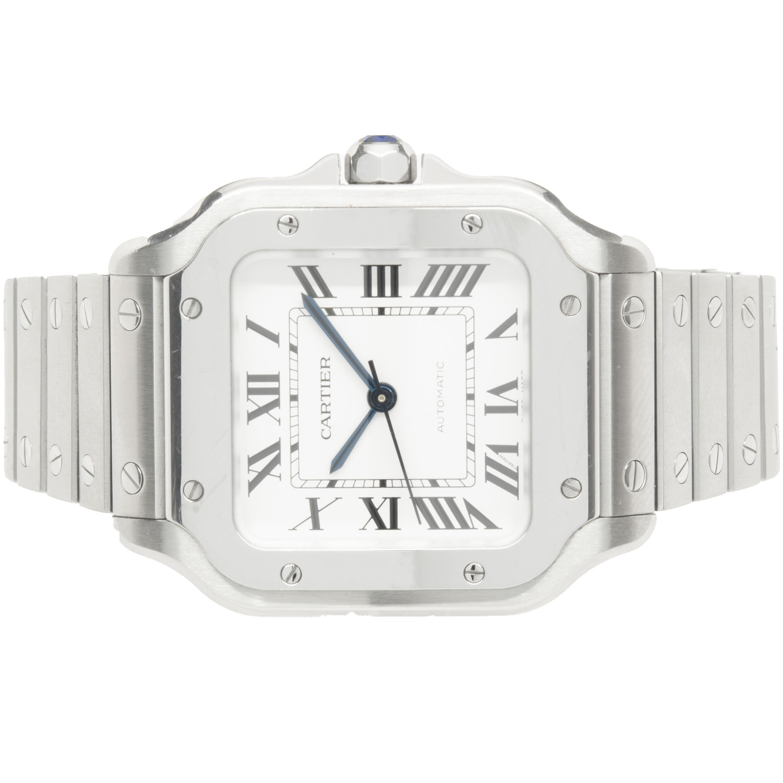 Movement: Automatic
Function: hours, minutes, seconds
Case: 35.1mm stainless steel case, smooth bezel, push pull crown, sapphire crystal
Dial: white roman dial, steel sword sweeping hands
Band: stainless steel bracelet, fold over butterfly