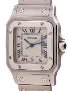 Cartier Stainless Steel Santos Galbe Quartz Wristwatch Ref 1564, circa 1999