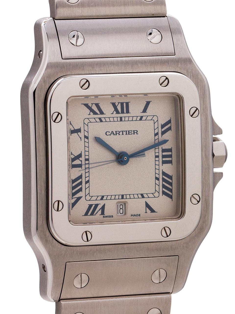 Cartier Stainless Steel Santos Galbe quartz wristwatch Ref 1564, circa 1999 In Excellent Condition In West Hollywood, CA