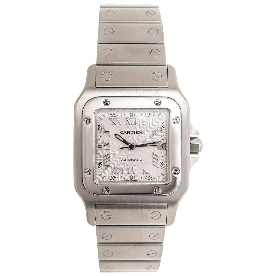 Cartier Santos Stainless Steel Large Automatic Wristwatch at 1stdibs
