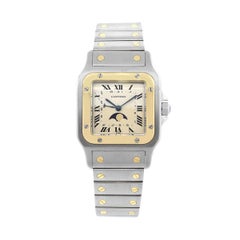 Cartier Stainless steel Santos Galbee Moon Phase Quartz Wristwatch