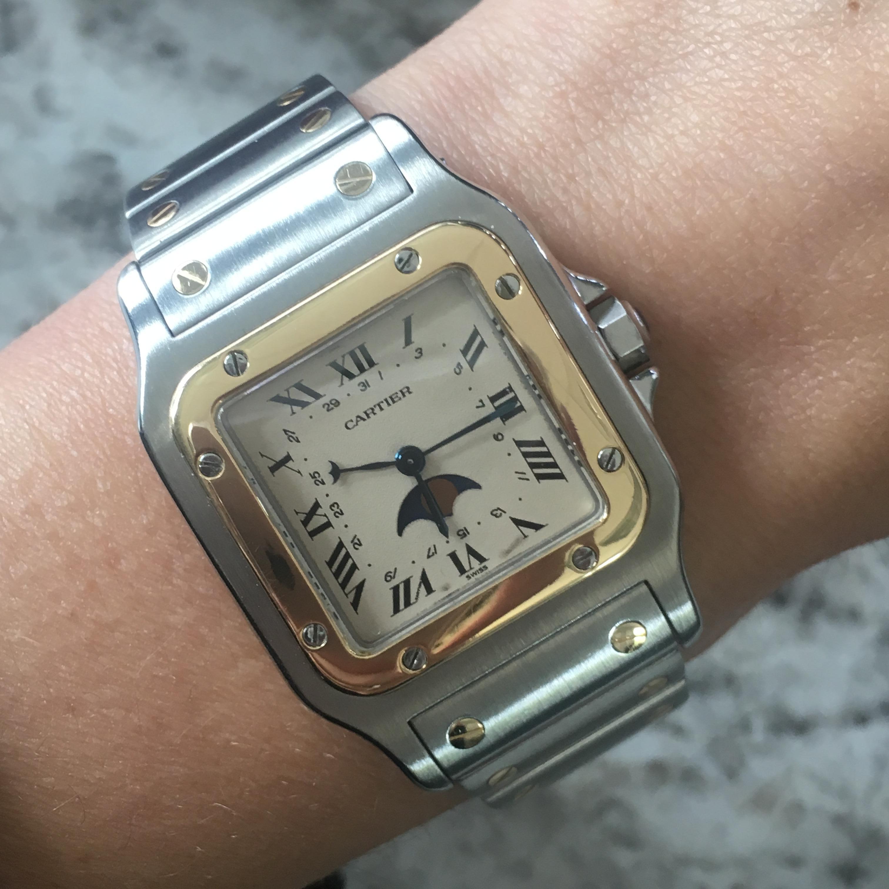 cartier santos 29mm on wrist