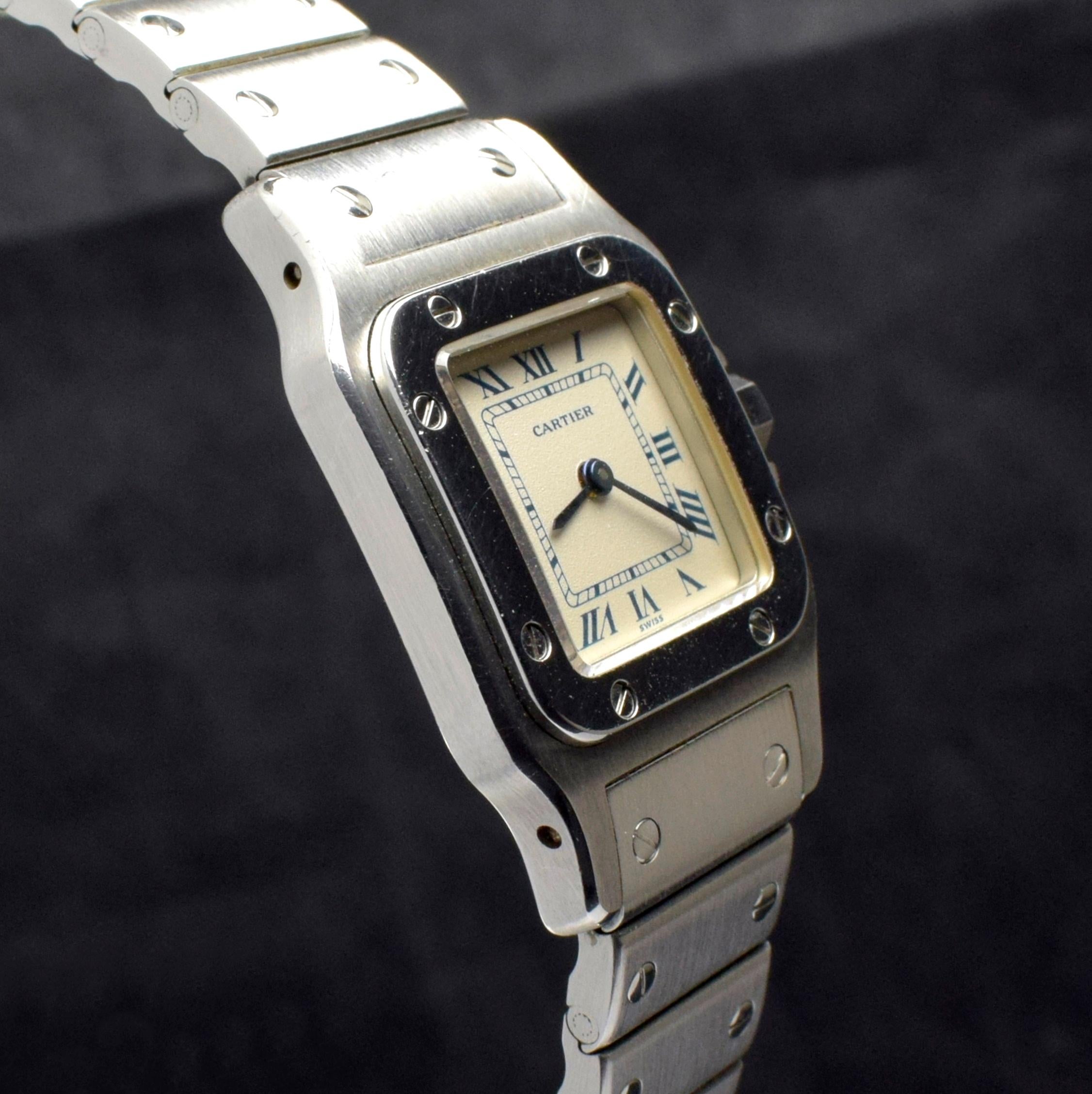 Cartier Santos-Galbee-Quarz aus Edelstahl 9057930, 1990er Jahre Damen