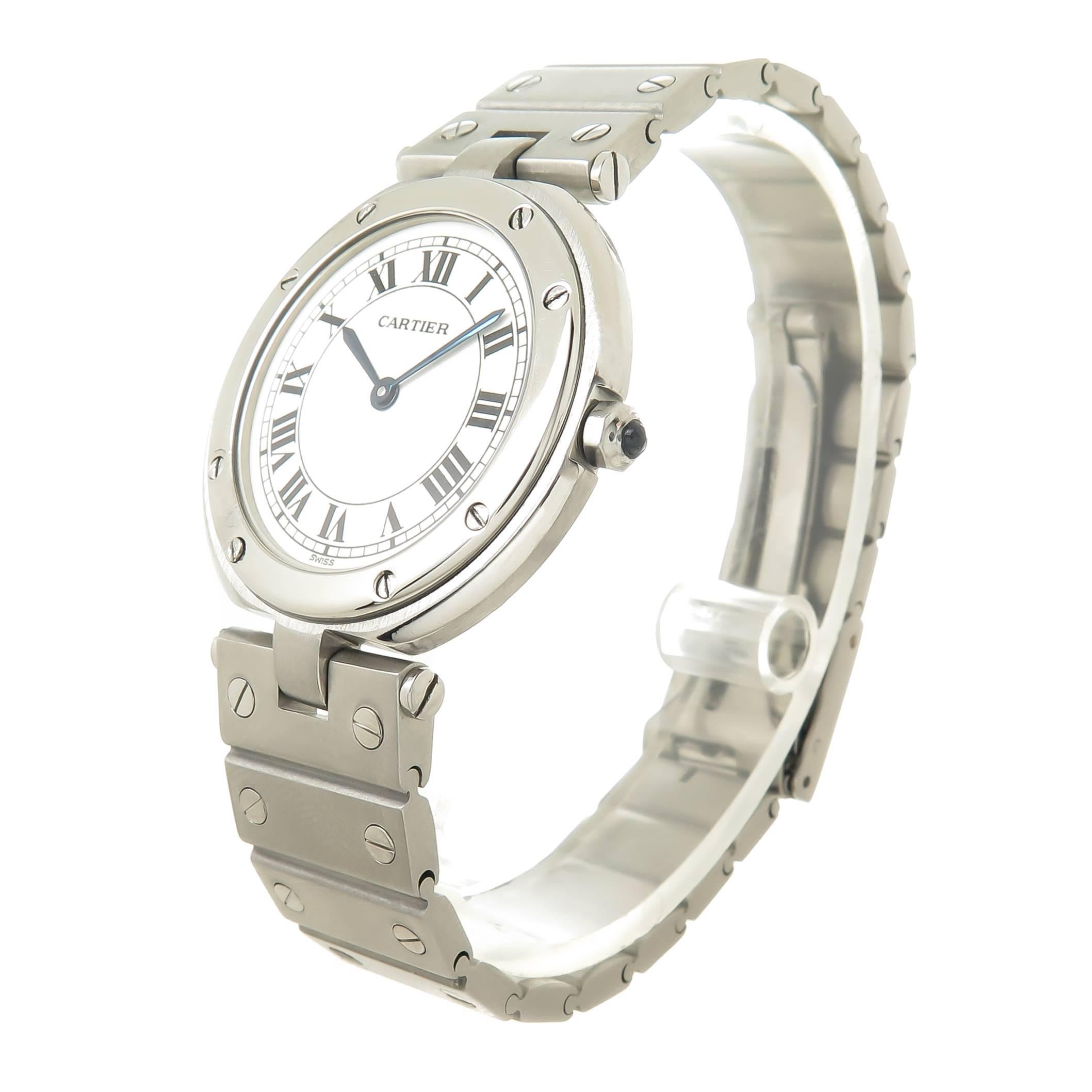 Cartier Stainless Steel Santos Ronde Large Quartz Wristwatch In Excellent Condition In Chicago, IL