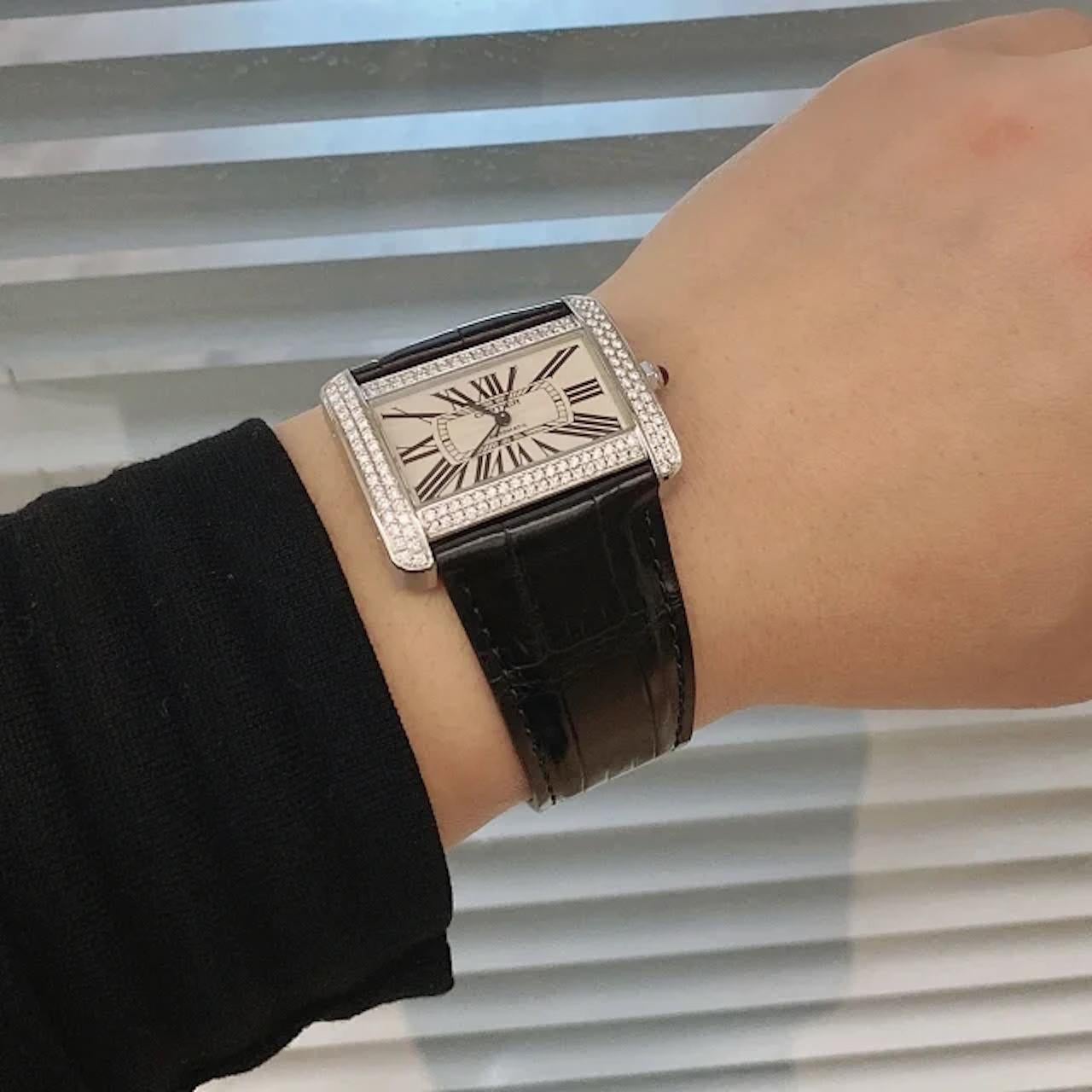 cartier tank divan on wrist