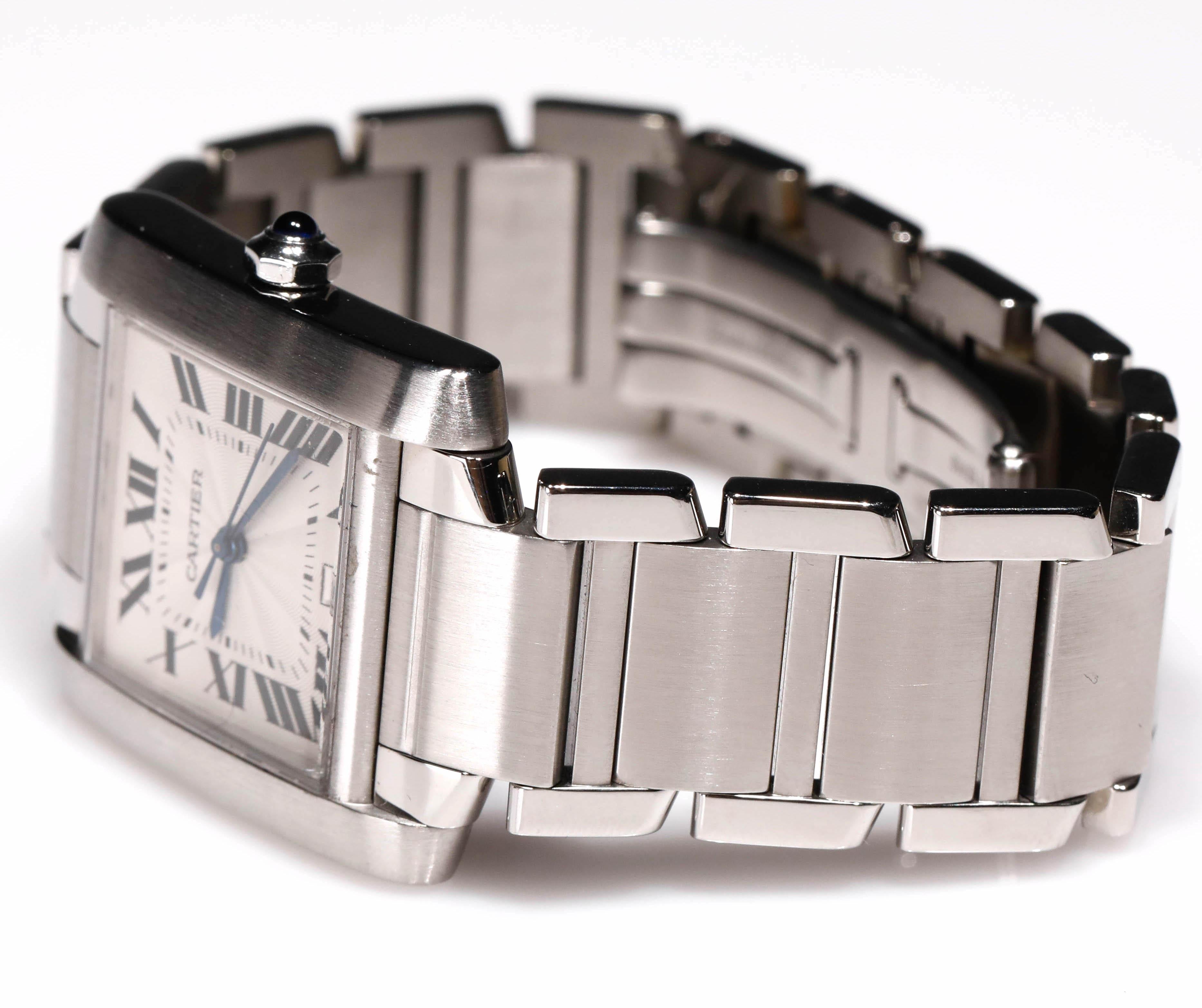 Cartier Stainless Steel Tank 2302 Francaise Automatic Mens Wristwatch

SKU : WA00026

DÉTAILS PRIMAIRES
Marque :  Cartier
Modèle : HOMMES STAINLESS TANK FRANCAISE 
Pays d'origine :
Type de mouvement : Automatique
Année de fabrication : 2018

Condit