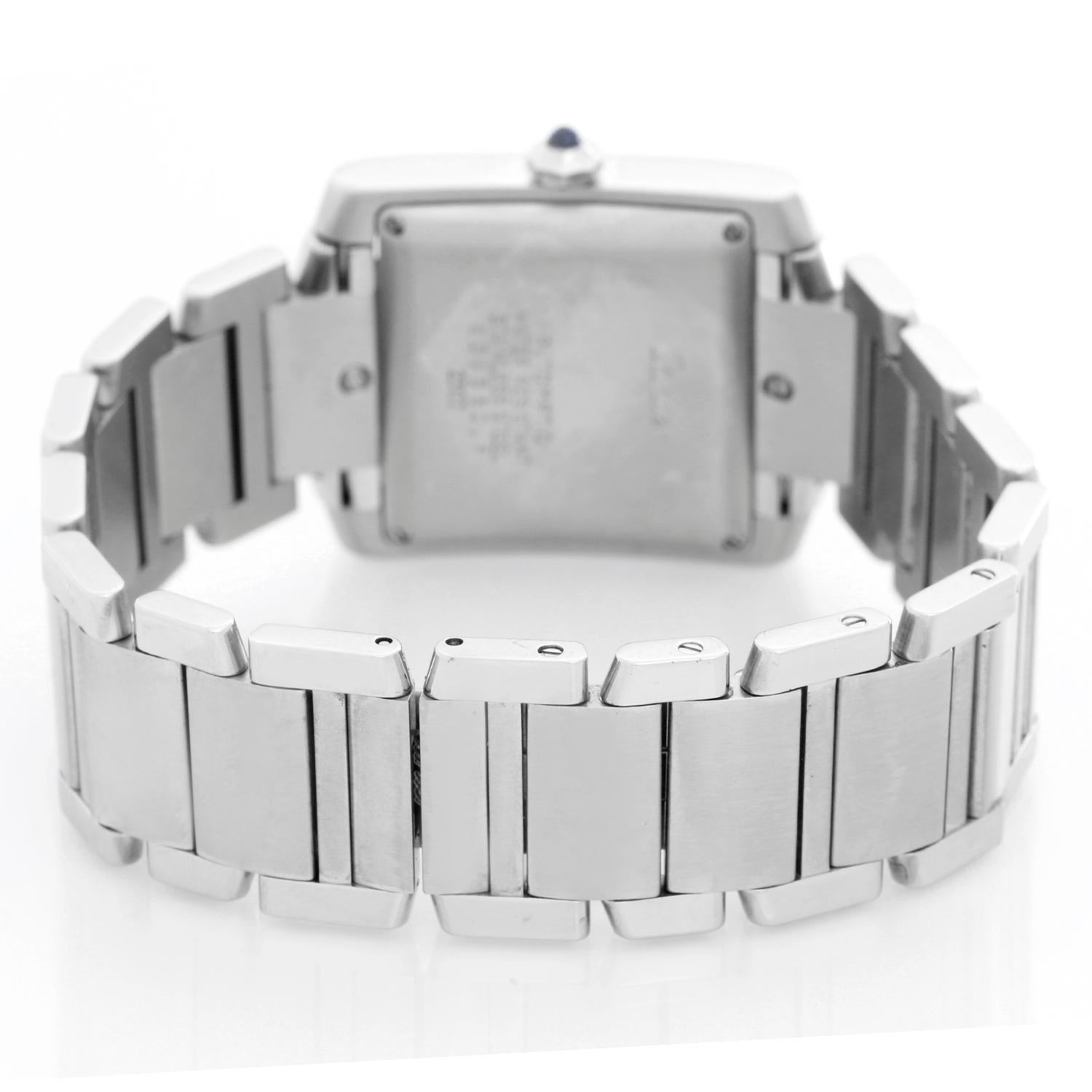 Cartier Stainless Steel  Tank Francaise Watch W51002Q3 In Excellent Condition In Dallas, TX