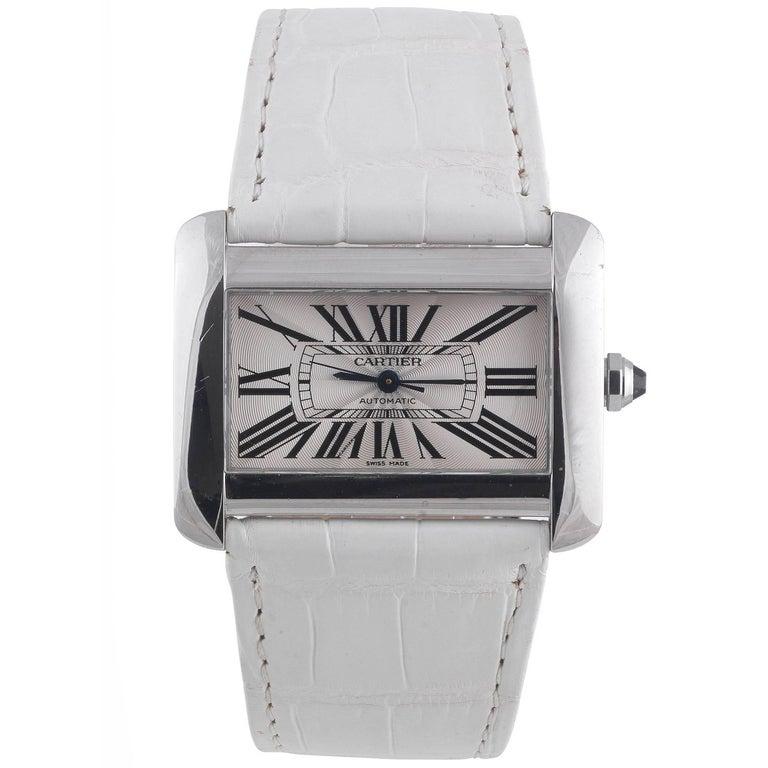 BERNARDO ANTICHITÀ PONTE VECCHIO FLORENCE

Cartier, Tank Divan, Automatic, Ref. 2612. Made in the 2000s. Fine, horizontal rectangular and curved, center-seconds, self-winding, water resistant, stainless steel wristwatch with a Cartier stainless