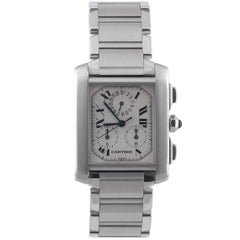 Cartier Stainless Steel Tank Francaise Chronoflex Chronograph Quartz Wristwatch