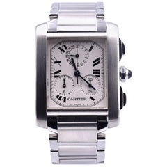 Cartier Stainless Steel Tank Francaise Chronoflex Watch Ref 2303