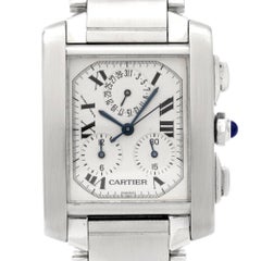 Cartier Stainless Steel Tank Francaise Chronograph Wristwatch Ref 2303