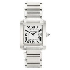 Cartier Stainless Steel Tank Francaise Date Wristwatch